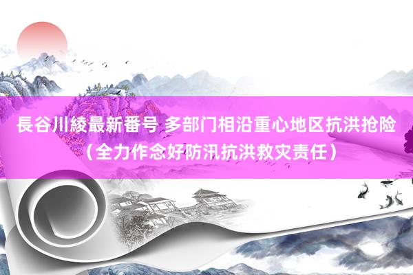 長谷川綾最新番号 多部门相沿重心地区抗洪抢险（全力作念好防汛抗洪救灾责任）