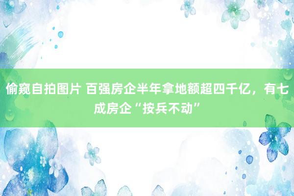 偷窥自拍图片 百强房企半年拿地额超四千亿，有七成房企“按兵不动”