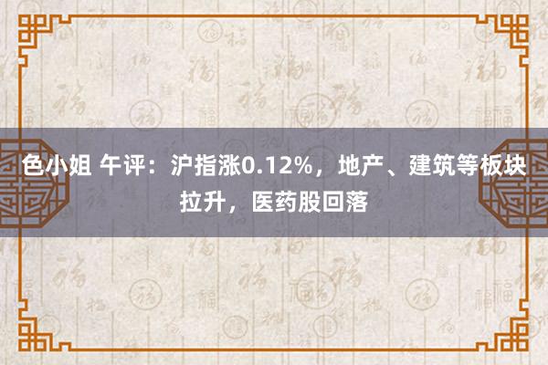 色小姐 午评：沪指涨0.12%，地产、建筑等板块拉升，医药股回落