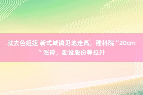 就去色姐姐 新式城镇见地走高，建科院“20cm”涨停，勘设股份等拉升