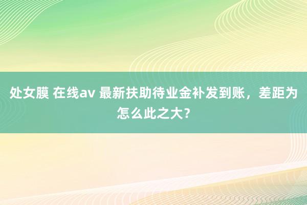 处女膜 在线av 最新扶助待业金补发到账，差距为怎么此之大？