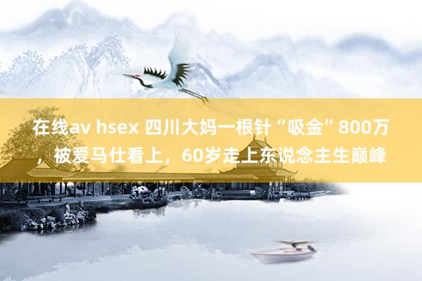 在线av hsex 四川大妈一根针“吸金”800万，被爱马仕看上，60岁走上东说念主生巅峰